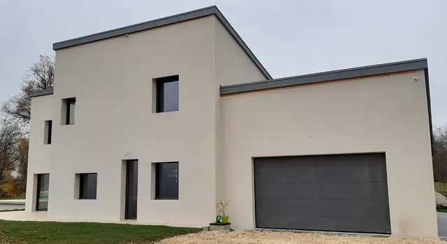 Porte de garage sectionnelle XXL — maison neuve, Voiron