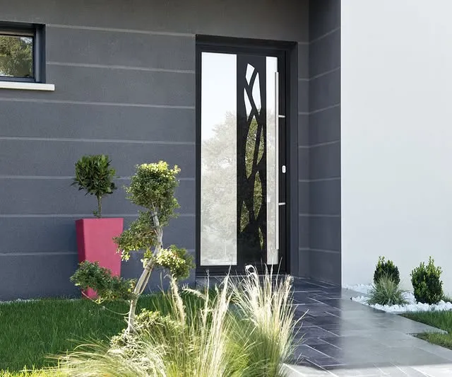 Porte d'entrée design — façade contemporaine, Voiron